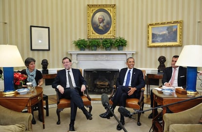 Mariano Rajoy y el presidente de los Estados Unidos, Barack Obama en la Casa Blanca.