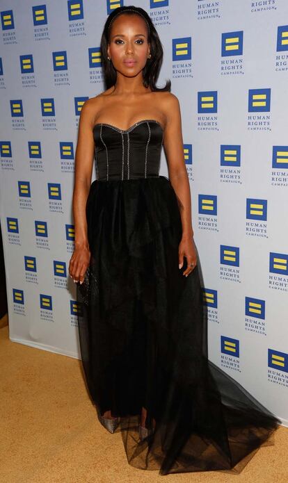 Kerry Washintong acudió a una gala benéfica con este vestido de escote corazón firmado por Jason Wu.