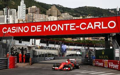 Vettel en los terceros entrenamientos libres de Mónaco.