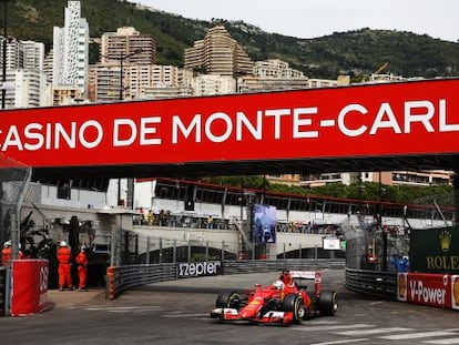 Vettel en los terceros entrenamientos libres de Mónaco.