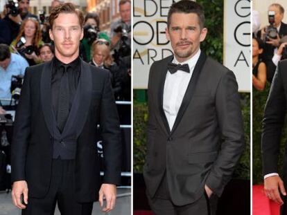 De izquierda a derecha, los actores Benedict Cumberbatch, Ethan Hawke y Bradley Copper.