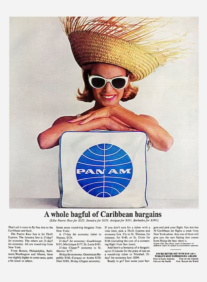 Publicidad de 1964 de la desaparecida aerolínea Pan American.