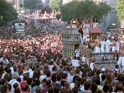 Vista de la manifestación del Día del Orgullo Gay celebrada en Madrid.