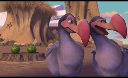 Una pareja de dodos en una escena de la película 'Ice Age: La edad del Hielo'.