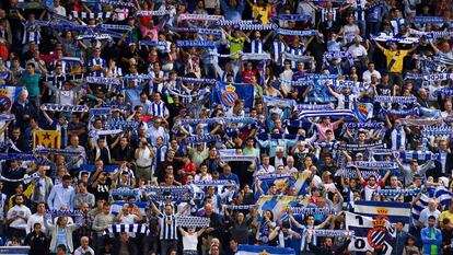 La grada del estadio del Espanyol durante el último enfrentamiento con el Madrid.