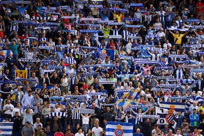 La grada del estadio del Espanyol