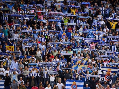 La grada del estadio del Espanyol durante el último enfrentamiento con el Madrid.