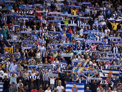 La grada de Cornell&agrave;-El Prat durante el Espanyol-Real Madrid.