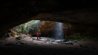 Vista de Cueva Serena en la localidad de Duruelo de la Sierra, en la comarca de Pinares, Soria.