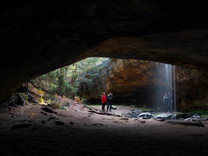 Vista de Cueva Serena en la localidad de Duruelo de la Sierra, en la comarca de Pinares, Soria.