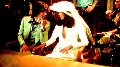 Mick y Bianca Jagger, el día de su boda.