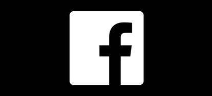 Logotipo de Facebook en el nuevo modo oscuro.