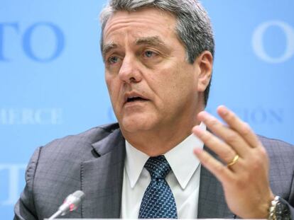 El Director General de la OMC, Roberto Azevèdo, en la conferencia de prensa del pasado 10 de diciembre en Ginebra. 