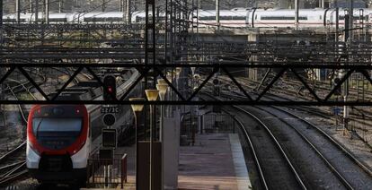 Vías de tren en las inmediaciones de Atocha en Madrid.