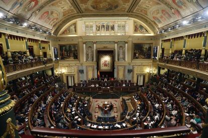 El hemiciclo del Congreso durante el discurso de investidura de Mariano Rajoy.