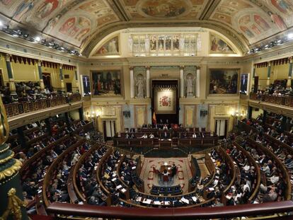 El hemiciclo del Congreso durante el discurso de investidura de Mariano Rajoy. 