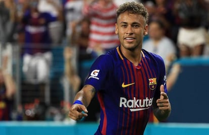 Neymar durante su último partido en el Barcelona