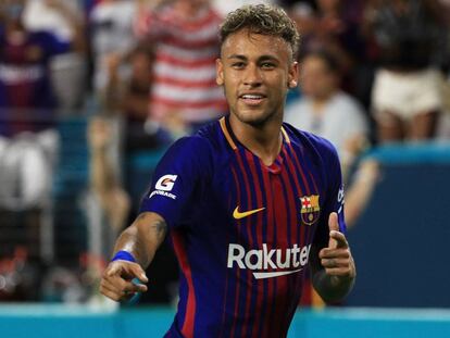 Neymar durante su último partido en el Barcelona