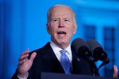 El presidente de EE UU, Joe Biden, durante el discurso que pronunci el sbado en Varsovia.