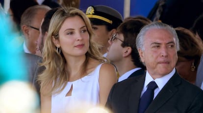 El presidente de Brasil, Michel Temer, y su mujer, Marcela, en el desfile de la fiesta nacional brasileña el pasado 7 de septiembre.