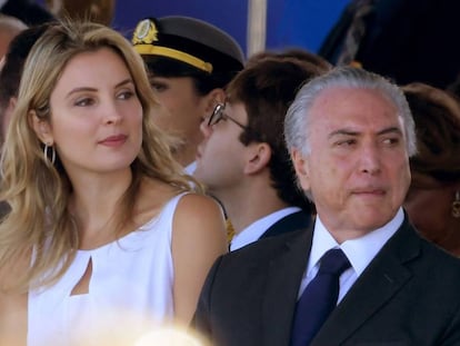 El presidente de Brasil, Michel Temer, y su mujer, Marcela, en el desfile de la fiesta nacional brasile&ntilde;a el pasado 7 de septiembre. 