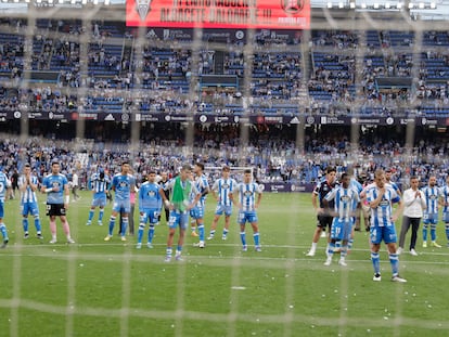 Los jugadores del Deportivo, al término de la final del playoff de ascenso a LaLiga SmartBank.