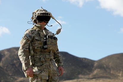 A Ranger participates in the IVAS Capability Set 4 tropical weather testing in Camp Santiago, Puerto Rico, in March 2021.