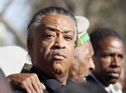 Al Sharpton, dirigente de los negros neoyorquinos, durante una manifestación en noviembre de 2006.