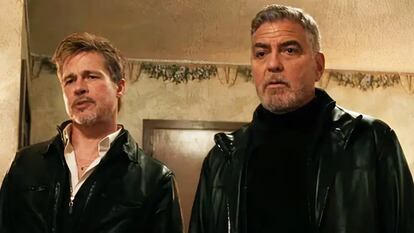 Brad Pitt y George Clooney, en 'Wolfs'.