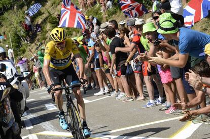 Froome, durante su escapada.