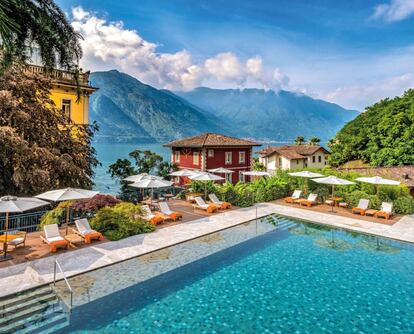 Desde la piscina y terraza de la llamada Flower Pool del <a href="https://www.grandhoteltremezzo.com/en/home/" target="_blank">Grand Hotel Tremezzo</a> se tienen unas magníficas vistas del <a href="https://elviajero.elpais.com/elviajero/2016/05/10/actualidad/1462914135_359908.html" target="_blank">lago de Como</a> (Italia). Pero es que, además, este alojamiento de estilo 'art déco' dispone de otra piscina que flota sobre las aguas de la parte oeste del lago desde la que se tienen unas magníficas vistas del macizo de Grigna.