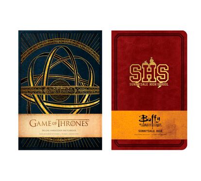 Insisht Editions ha creado estas ediciones especiales para los 'serie adictos', con un cuaderno de notas de la serie de HBO Juego de Tronos y un diario de pastas duras de 'Buffy la cazavampiros' (11,89 euros).