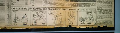 Recorte de periódico del artículo ‘Redención’, dibujado por Bluff y publicado el 30 de diciembre de 1939.