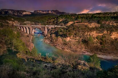 Puente Murillo de Gállego, una de las zonas a las que habría afectado el embalse.