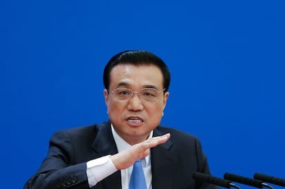 El primer ministro chino LI Keqiang hoy en Pekin.