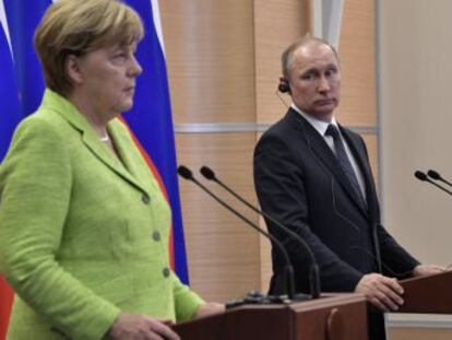 Ucrania, Siria y el gas centran la reunión del presidente ruso y la canciller alemana