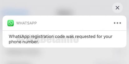 Petición de código de WhatsApp.