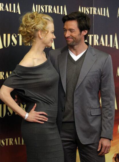 Nicole Kidman y Hugh Jackman, ayer en el hotel Ritz.