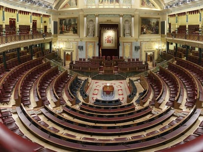 Vista general del hemiciclo del Congreso del los Diputados.