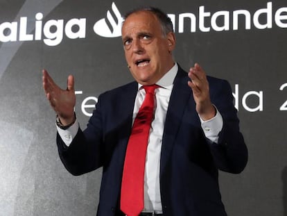 El presidente de LaLiga, Javier Tebas, el pasado lunes.