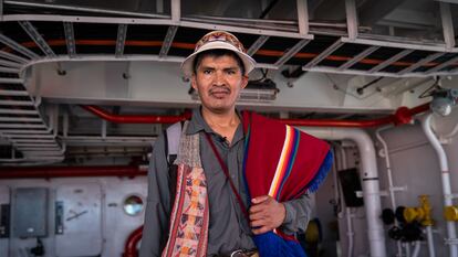 Samuel Flores, en el buque 'ARC Caribe', de la Armada de Colombia,el 23 de febrero  en Cartagena.