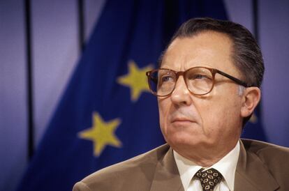 El político socialista francés Jacques Delors, en Bruselas el año1993.