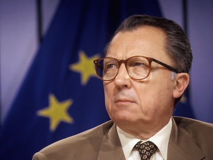 El político socialista francés Jacques Delors, en Bruselas el año1993.