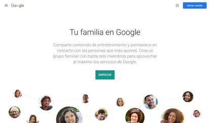 Crear una familia con tus cuentas de Google.