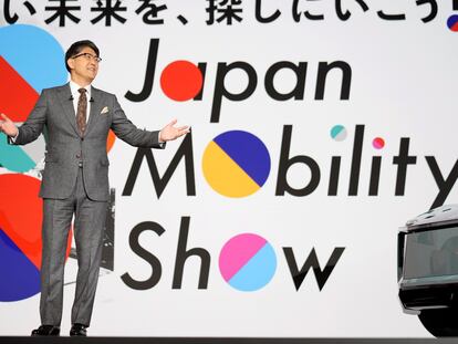 El president de Toyota Motor Corp, Koji Sato, la semana pasada durante una presentación en el salón de la movilidad de Japón.