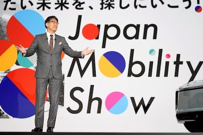 El president de Toyota Motor Corp, Koji Sato, la semana pasada durante una presentación en el salón de la movilidad de Japón.