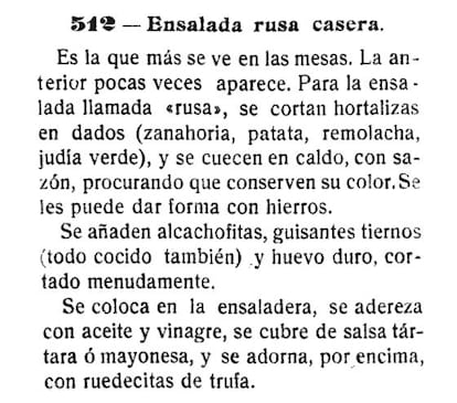 Ensalada rusa baratilla de Emilia Pardo Bazán, 1917