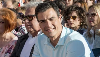 Pedro Sánchez, en el mitin de Cáceres del jueves.