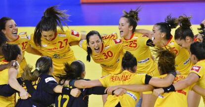 Las jugadoras españolas celebran el pase a semifinales