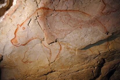 Un oso cavernario pintado hace más de 30.000 años en la cueva de Chauvet, en Francia.